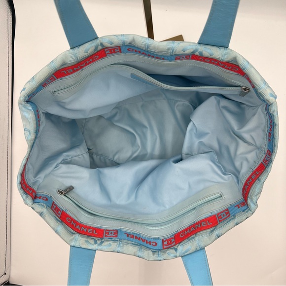 Chanel “Travel Line” Nylon Leather Tote Bag - Picture 3 of 9